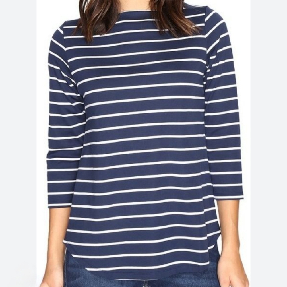 Pendleton Marseille Navy Stripe Boatneck Top Wimens Small